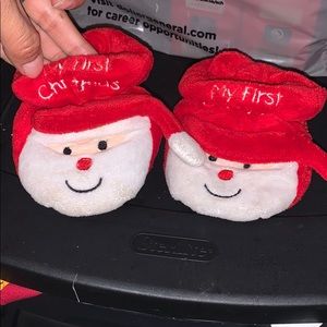 My first Christmas Santa booties 1-2